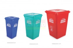 STORAGE BUCKETS WITH FLAT LIDS