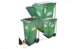 WHEEL WASTE BIN WITH PEDAL